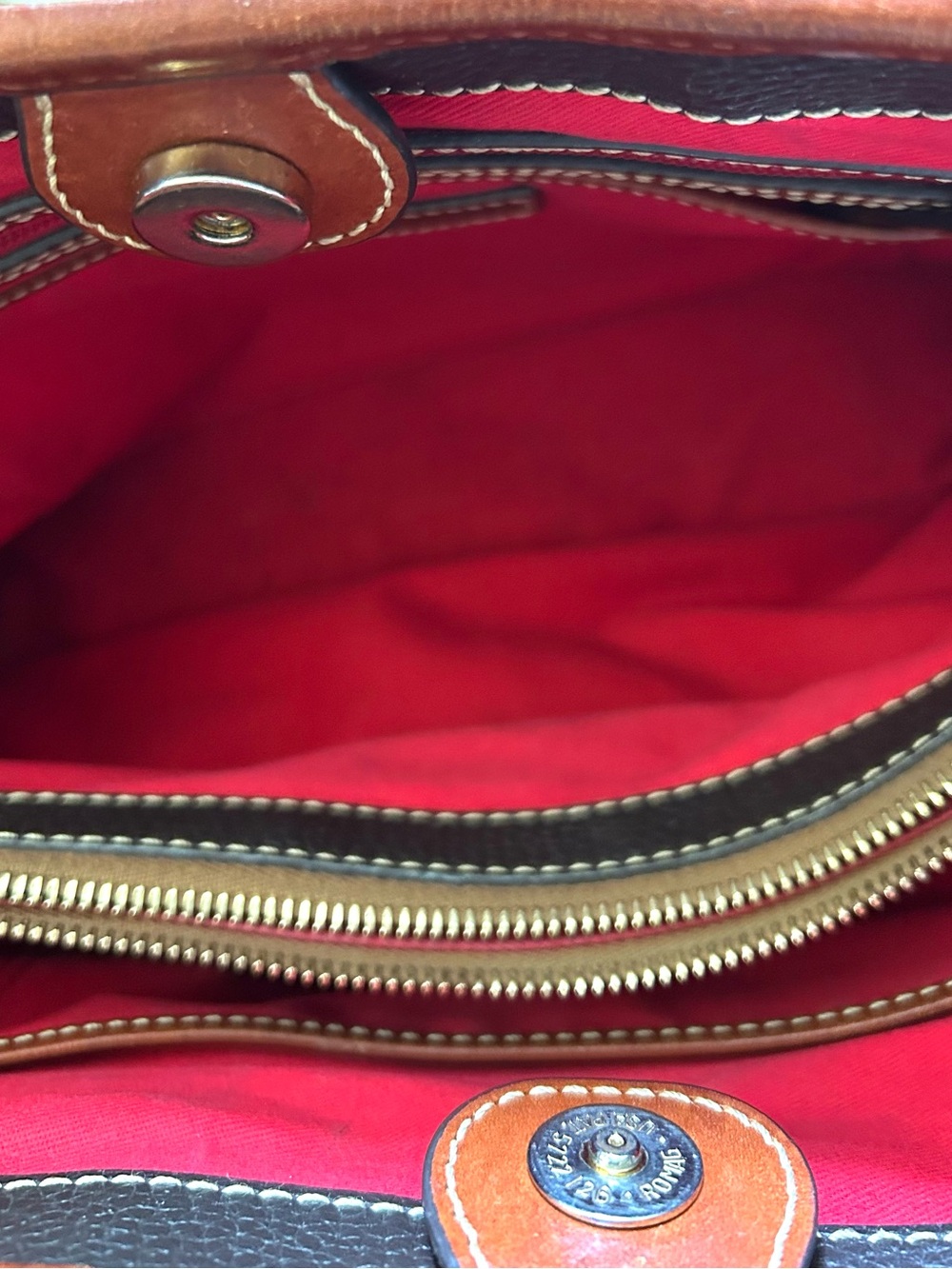 Dooney & Bourke Dark Brown Pebbled Leather Tote - Picture 10 of 12